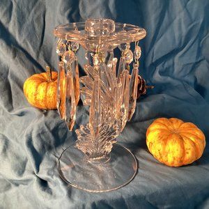Fostoria Baroque Luster Crystal Candle Holder Vintage MCM